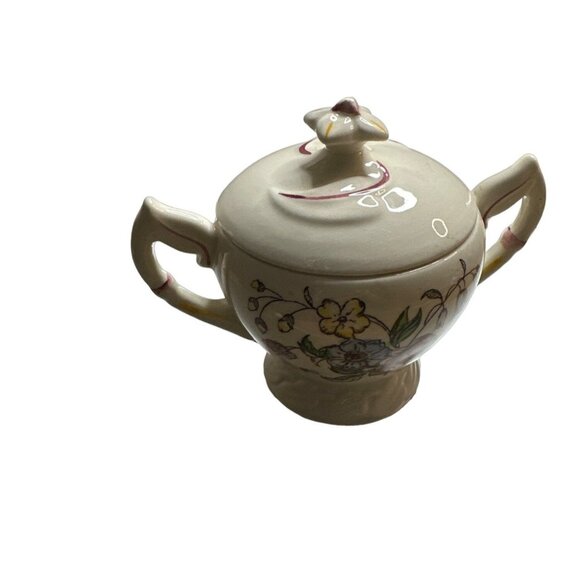Metlox - Poppytrail - Vernon Accessories - Metlox Sugar Bowl & Lid May Flower
